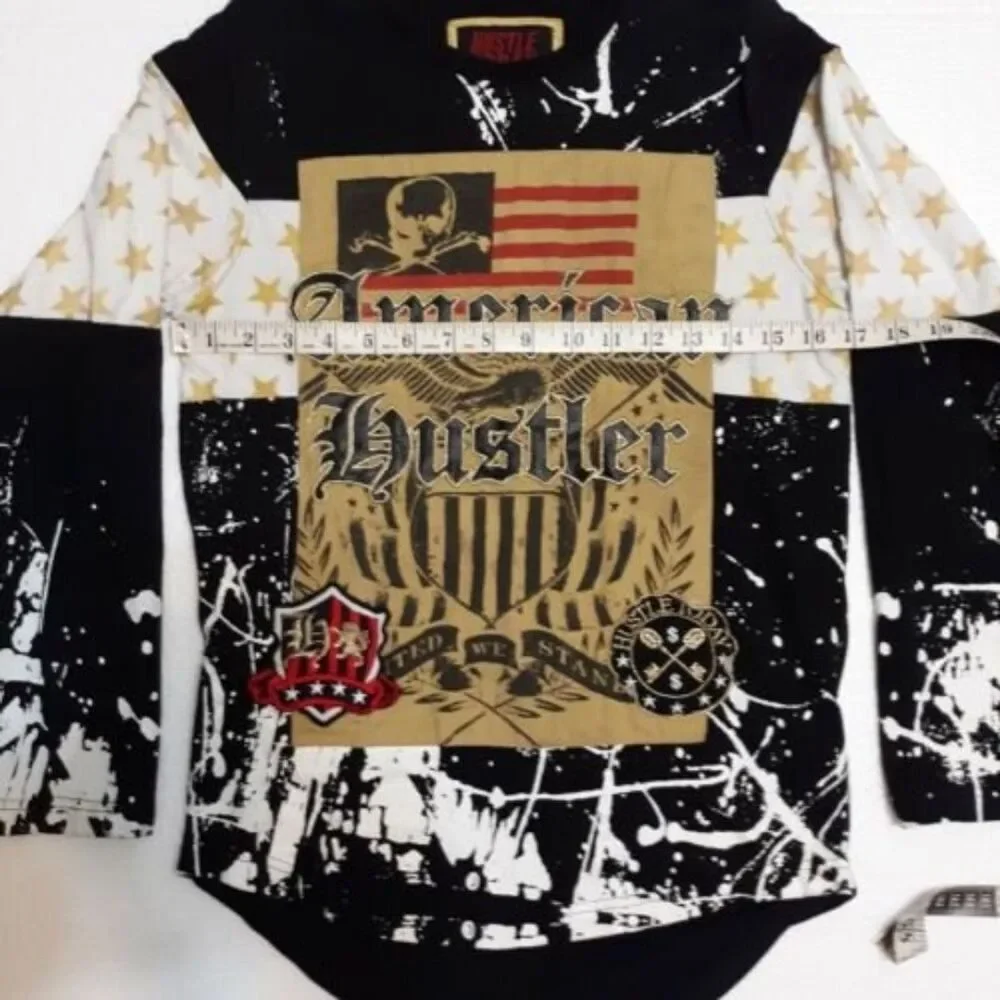 Smith & Graham Boys Sz 16 -18 Large Shirt American Hustler Long Sleeve